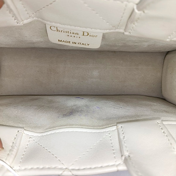 Book Tote Mini Cannage Calfskin White