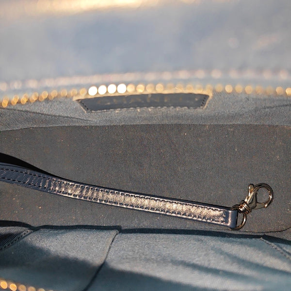 GABRIELLE Small Chevron Calfskin Blue
