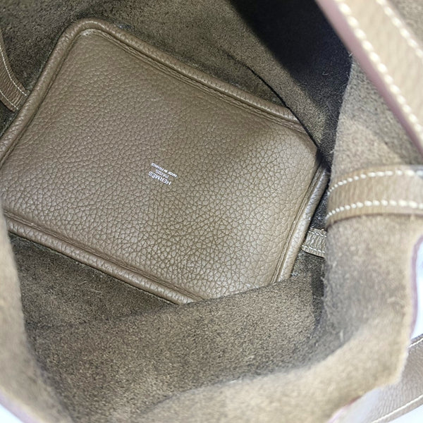 Authenticated pre-owned Picotin Lock 18 Clemence Gray - Bucket Bag at Looply
