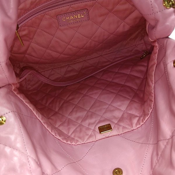 CHANEL 22 Small Quilted Calfskin Pink