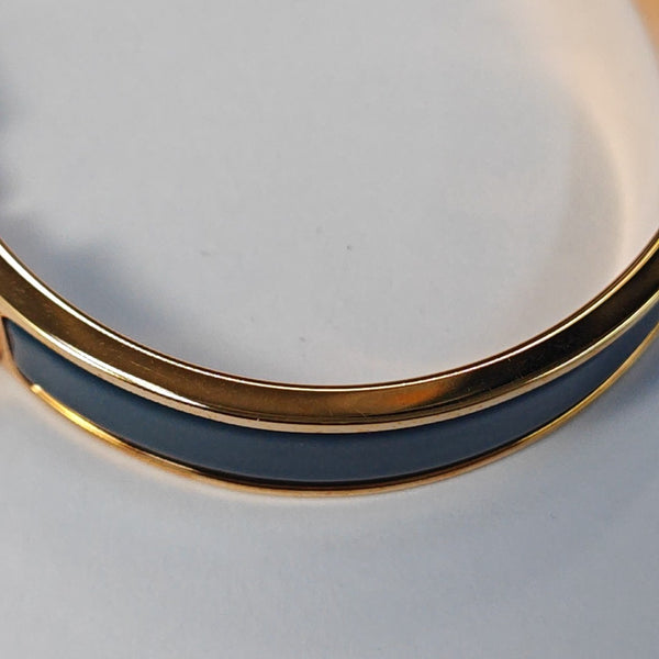 Clic H Metal Blue Bangle