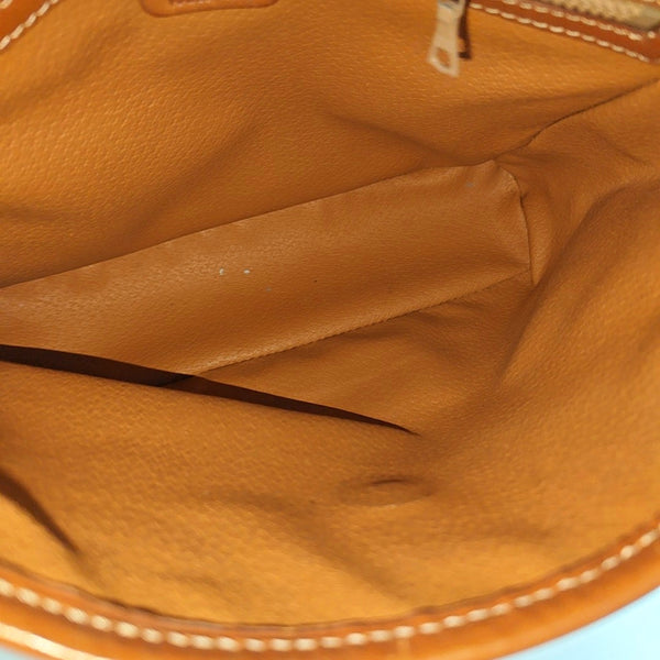 Coated Canvas Shoulder Bag Brown