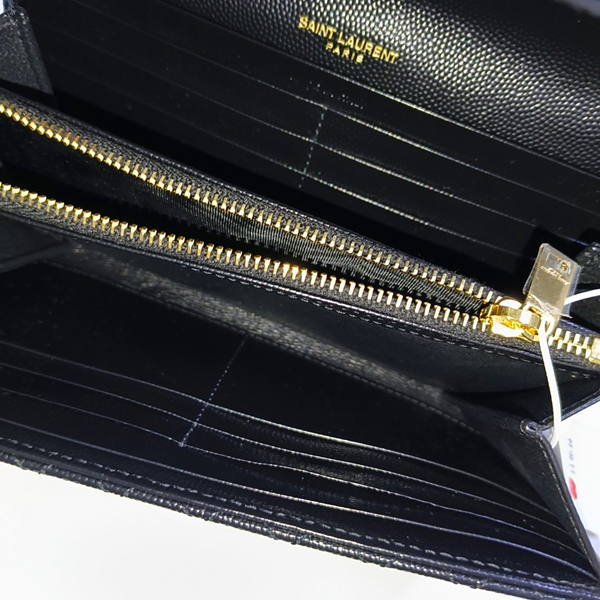 Chevron Calfskin Wallet Large Black