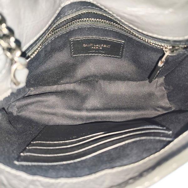 NIKI Mini Chevron Calfskin Gray