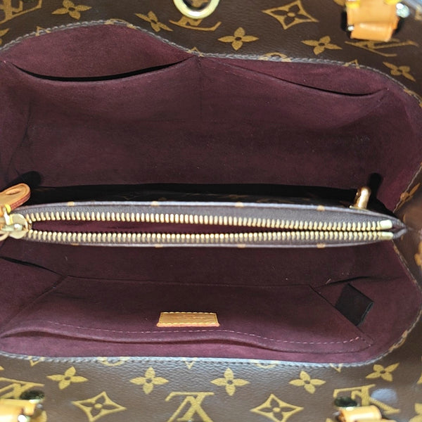 MONTAIGNE MM Monogram Coated Canvas Brown