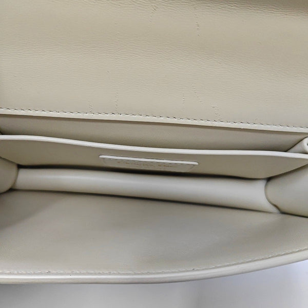 30 Montaigne East-West Mini Calfskin White