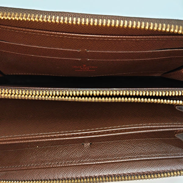 ZIPPY Damier Ebene Coated Canvas Brown Wallet