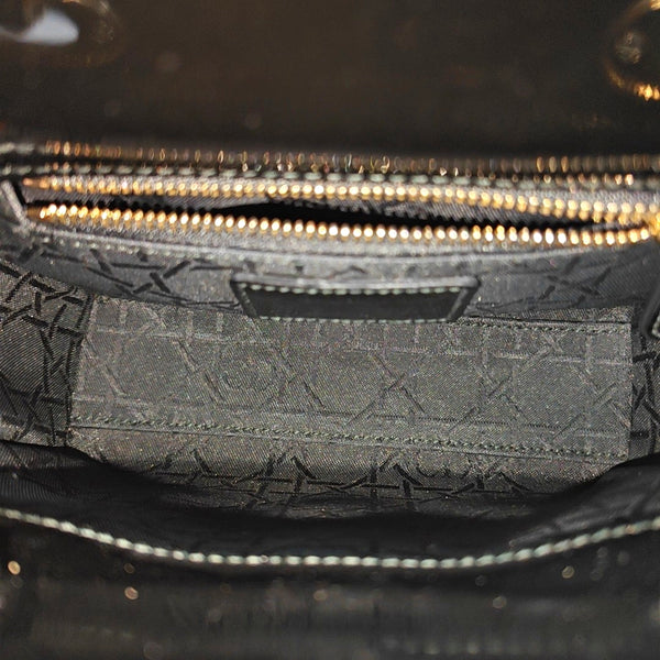 Lady Dior Mini Cannage Patent Leather Black