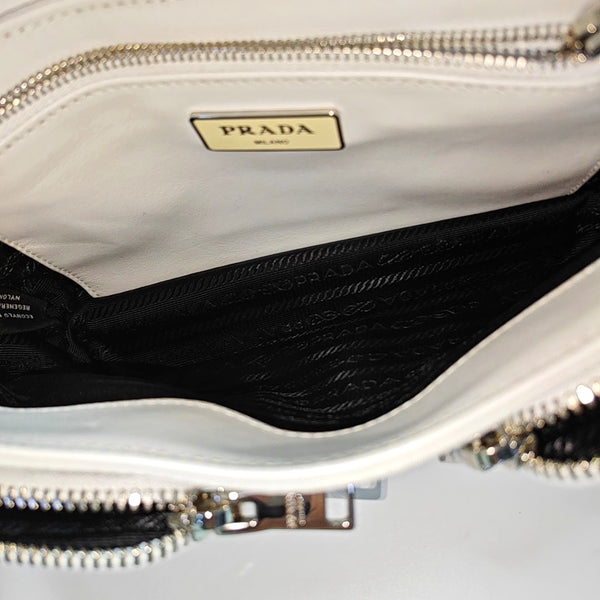 Fabric Shoulder Bag White