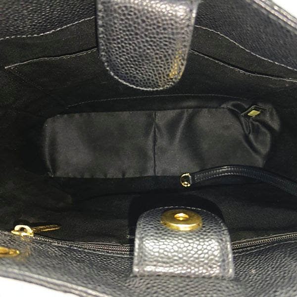 CHANEL PST Quilted Grained Calfskin Black