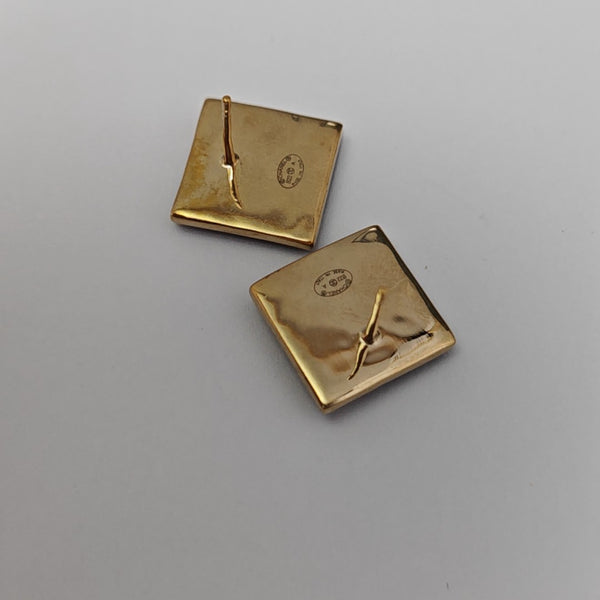 Metal Black Stud Earrings