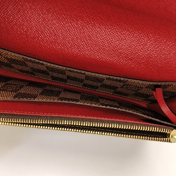 EMILIE Damier Ebene Coated Canvas Brown Wallet