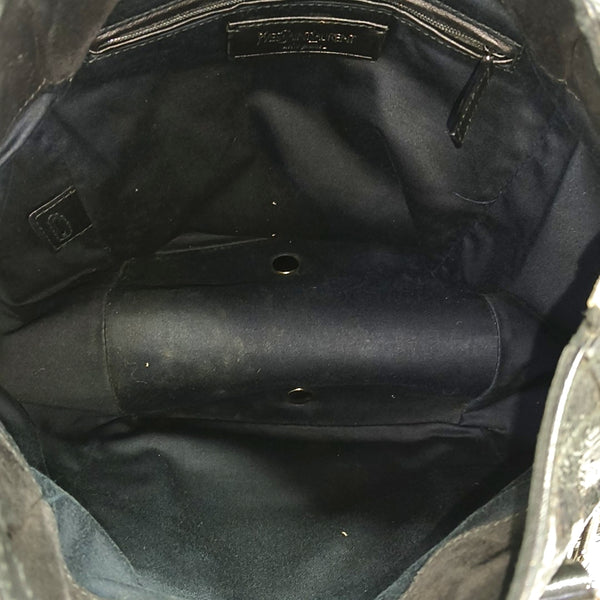 Patent Leather Top Handle Bag Black