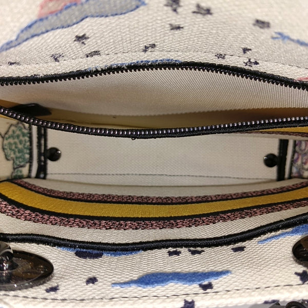 Authenticated pre-owned Lady D-Lite Medium Fabric White - Tote Bag at Looply