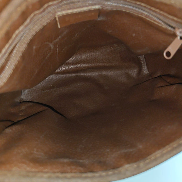 Coated Canvas Shoulder Bag Brown