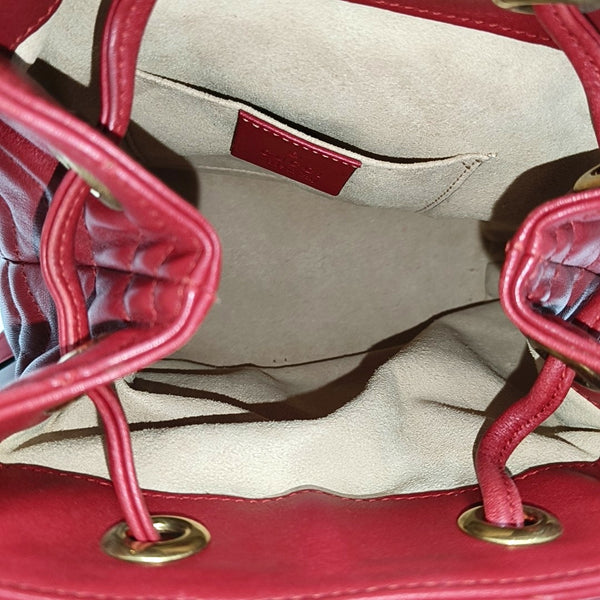 GG Marmont Super Mini Quilted Calfskin Red