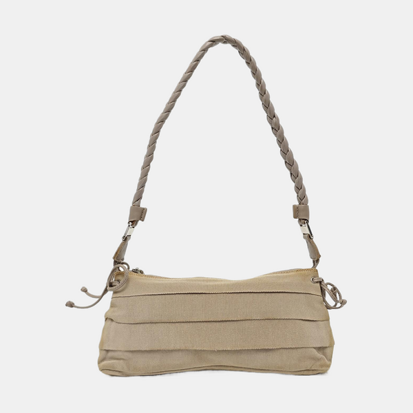 Nylon Top Handle Bag Beige
