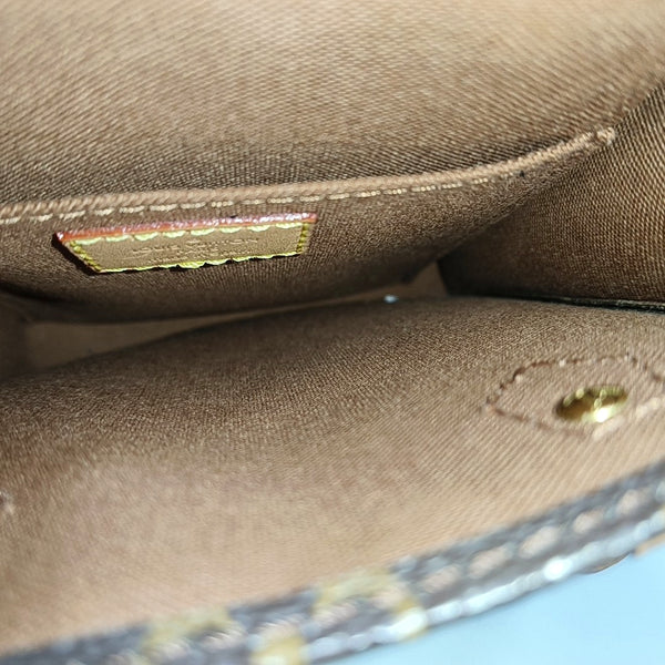 SAC PLAT Mini Monogram Coated Canvas Brown