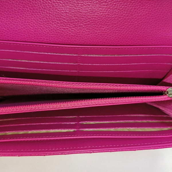 Quilted Grained Calfskin Wallet Red