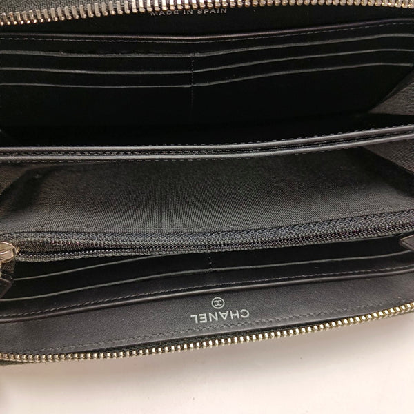 Quilted Patent Leather Wallet Black