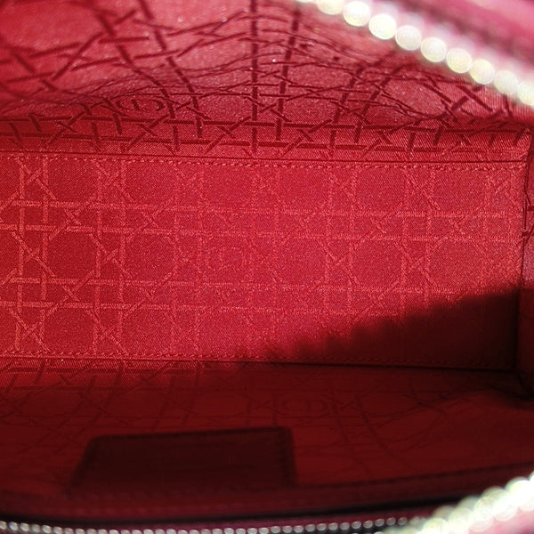 Lady Dior Medium Cannage Patent Leather Red