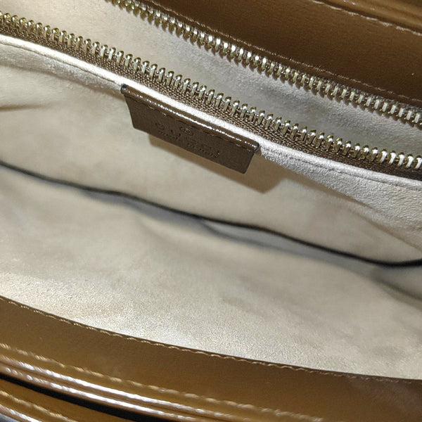 Horsebit 1955 Medium Monogram Coated Canvas Beige