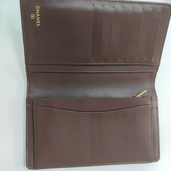 Quilted Grained Calfskin Wallet Black