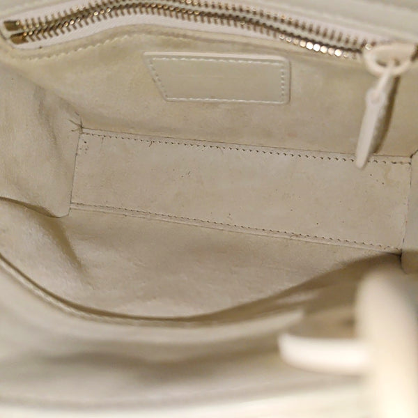 Authenticated pre-owned Lady Dior Mini Cannage Calfskin White - Tote Bag at Looply