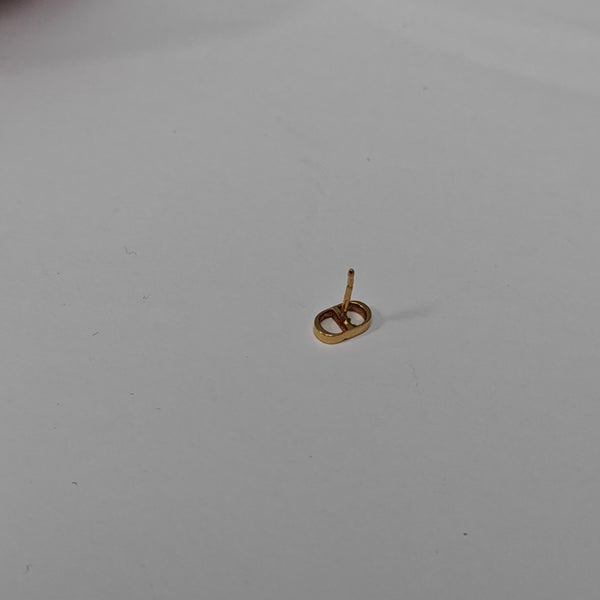 Petit CD Metal Gold Stud Earrings