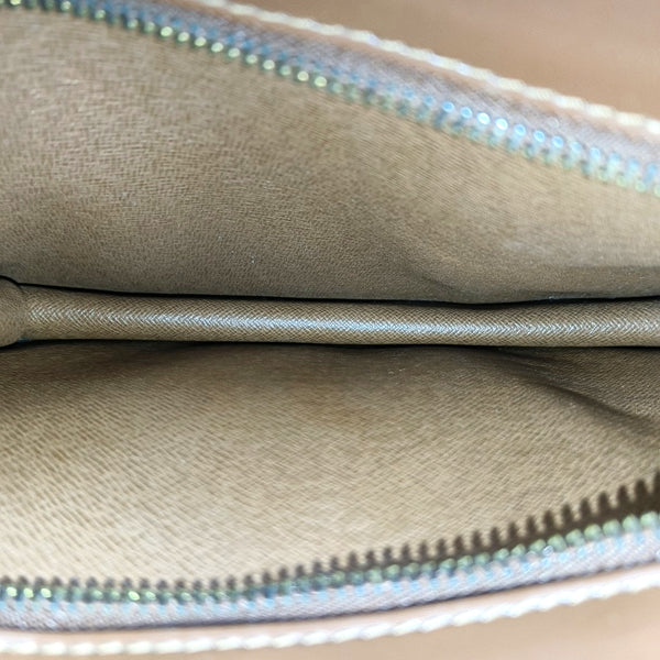 Monogram Coated Canvas Clutch Brown