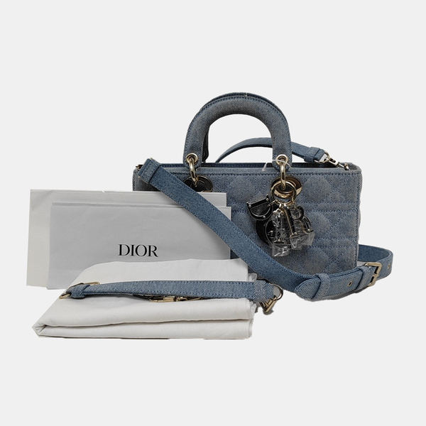 Lady D-Joy Medium Cannage Denim Blue
