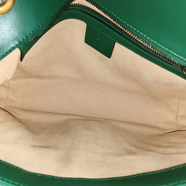GG Marmont Medium Quilted Calfskin Green