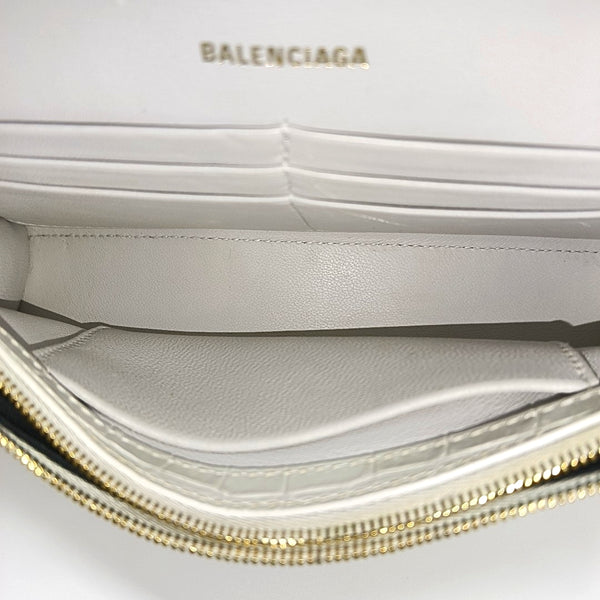 Hourglass Wallet On Chain Mini Calfskin White