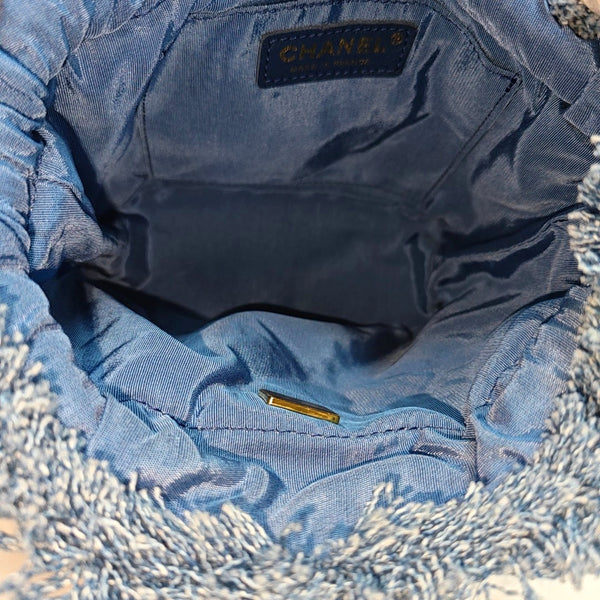 Quilted Denim Shoulder Bag Blue