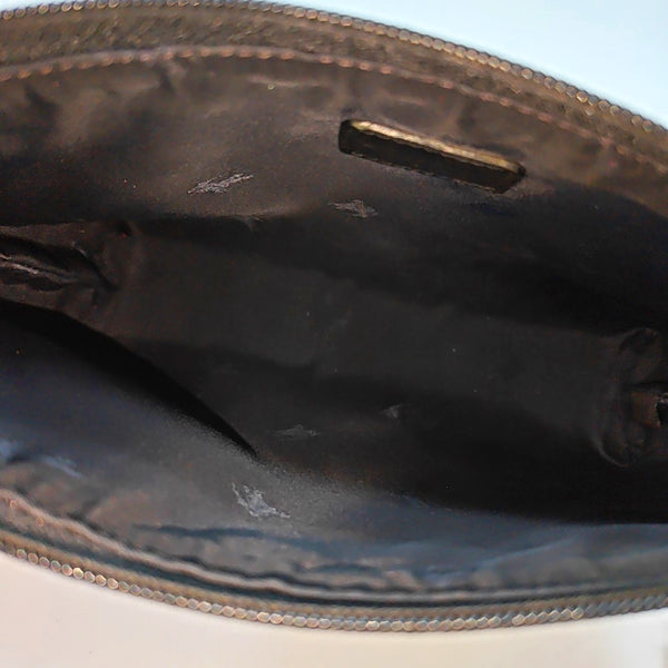 Coated Canvas Clutch Blue