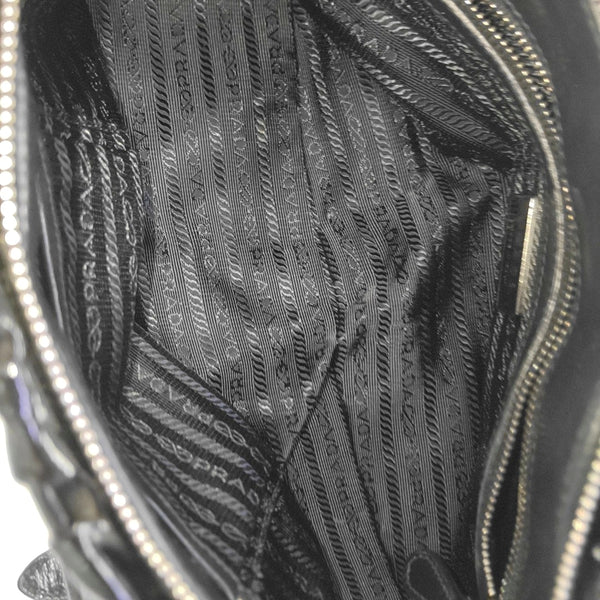 Quilted Patent Leather Tote Bag Black