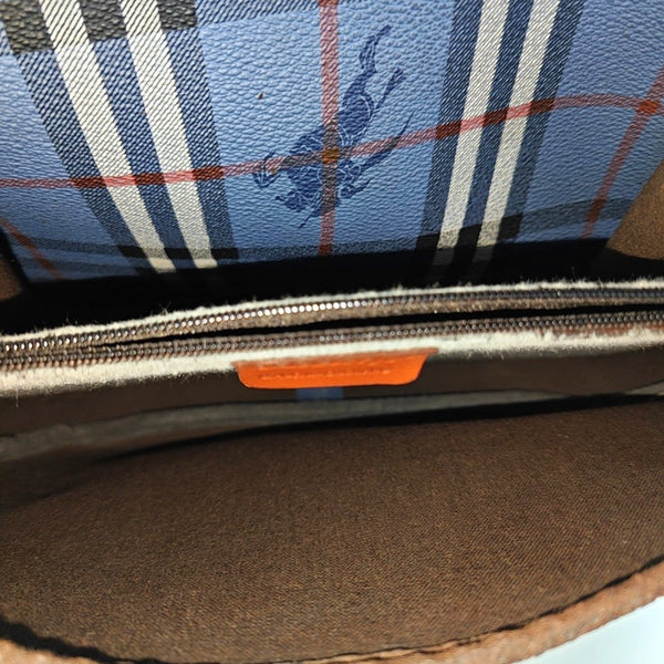 Coated Canvas Shoulder Bag Blue