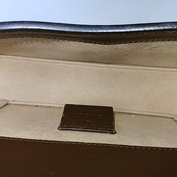 Authenticated pre-owned Horsebit 1955 Mini Monogram Coated Canvas Beige - Shoulder Bag at Looply