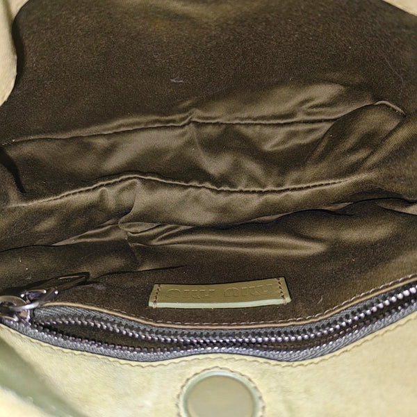 Suede Top Handle Bag Green
