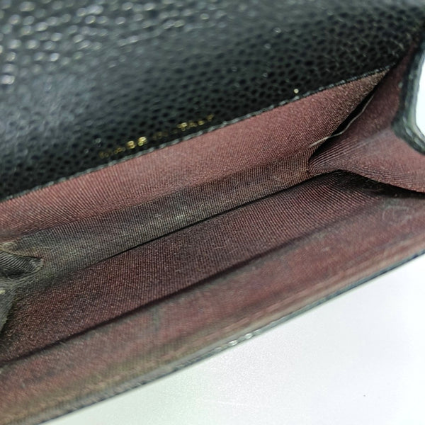 CLASSIC FLAP Quilted Grained Calfskin Black Card Holder
