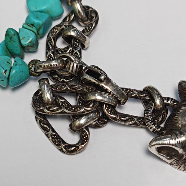 925 Sterling Silver Blue Necklace