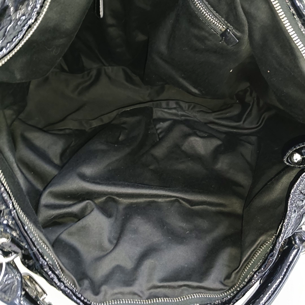 Quilted Patent Leather Black