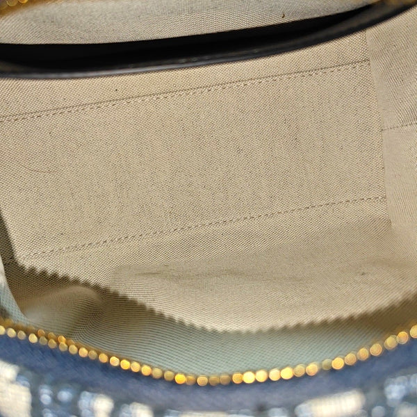 Oblique Canvas Shoulder Bag Medium Beige