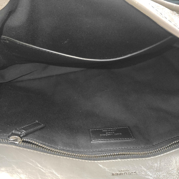 NIKI Large Chevron Calfskin Gray