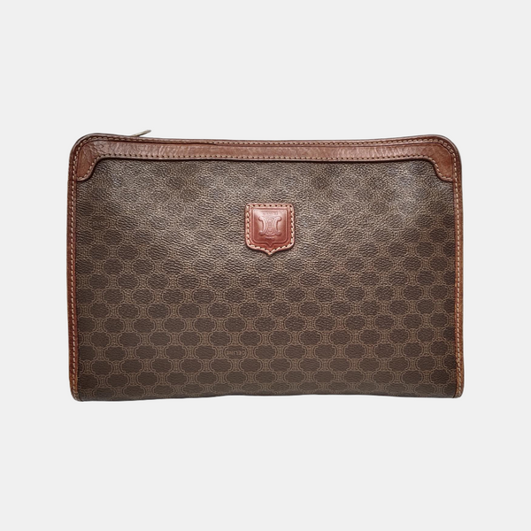MACADAM CLUTCHES Coated Canvas Brown