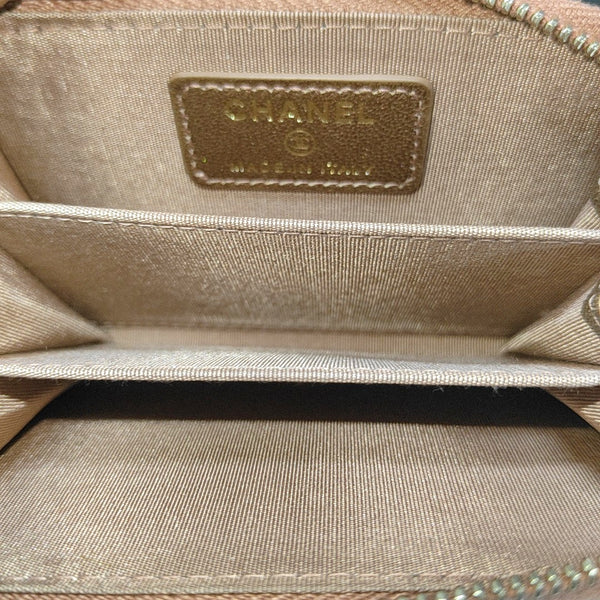 Quilted Lambskin Card Holder Beige