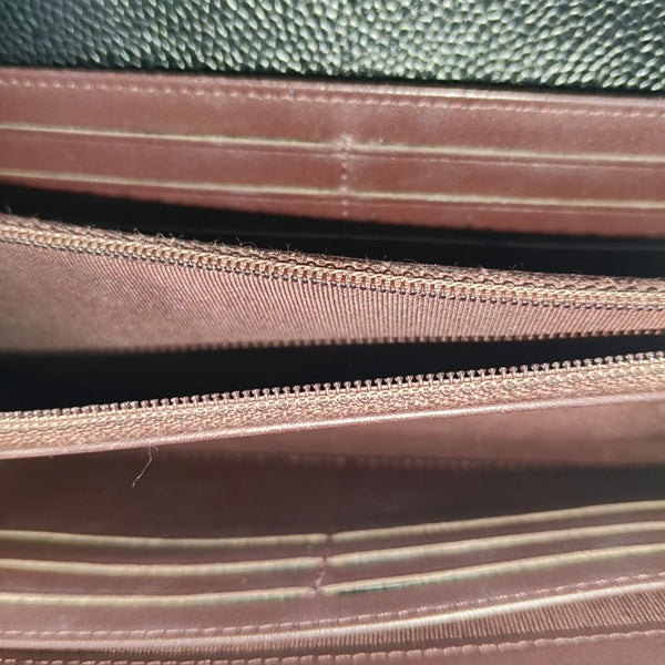 CLASSIC FLAP Mini Quilted Grained Calfskin Black Wallet