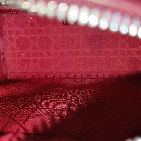 Lady Dior Medium Cannage Patent Leather Red