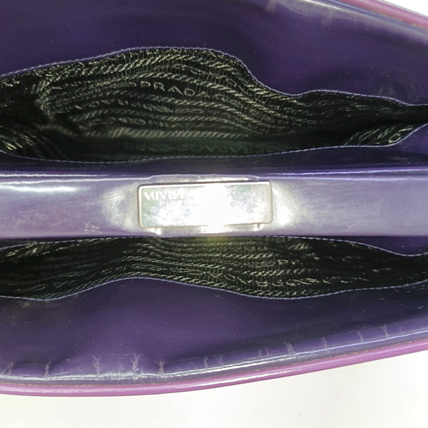 Calfskin Top Handle Bag Purple