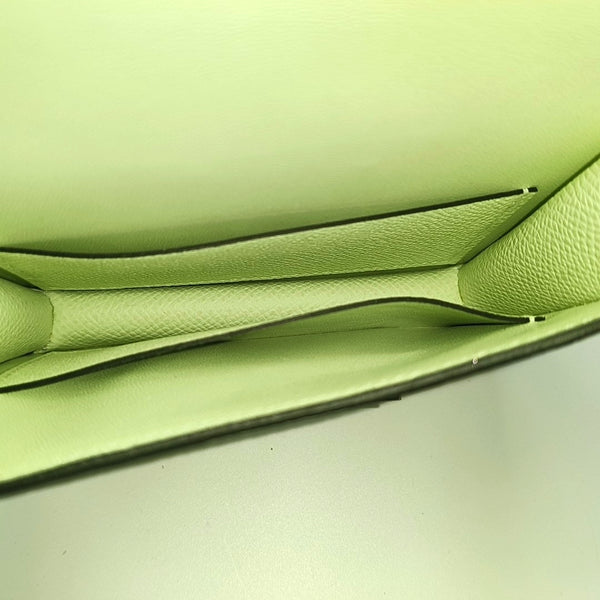 Constance Slim Epsom Green Wallet